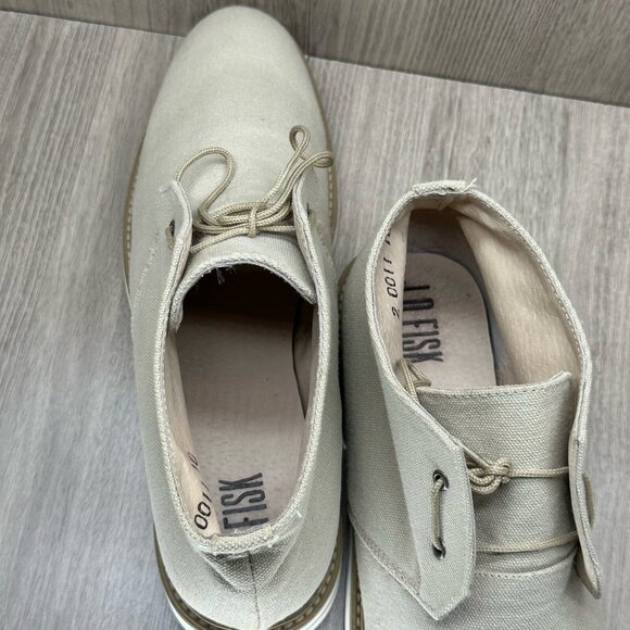 J.D. Fisk Boots Mens Size 10 Henri Desert Lace-Up Ankle Canvas Beige - Picture 10 of 12